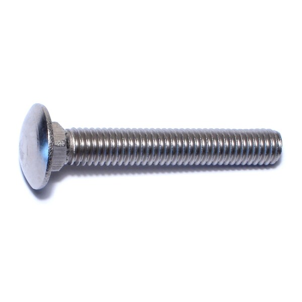 Midwest Fastener Carriage Bolt, Square Neck, 16 (Coarse), 2-1/2 in L, 18-8 Stainless Steel, 4 PK 65026 - main